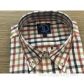 Male 100% cotton yarn dyed long sleeve shirt